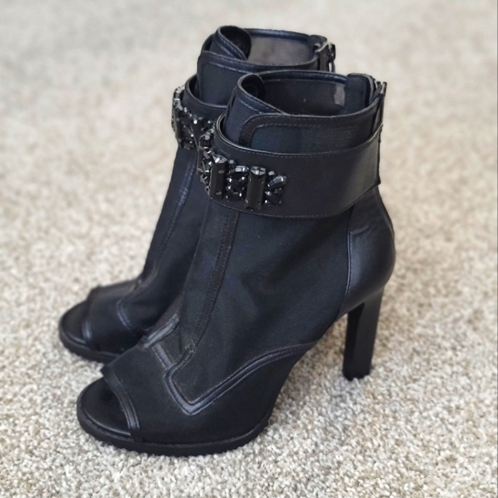 Karl Lagerfeld Black Bootie Heels